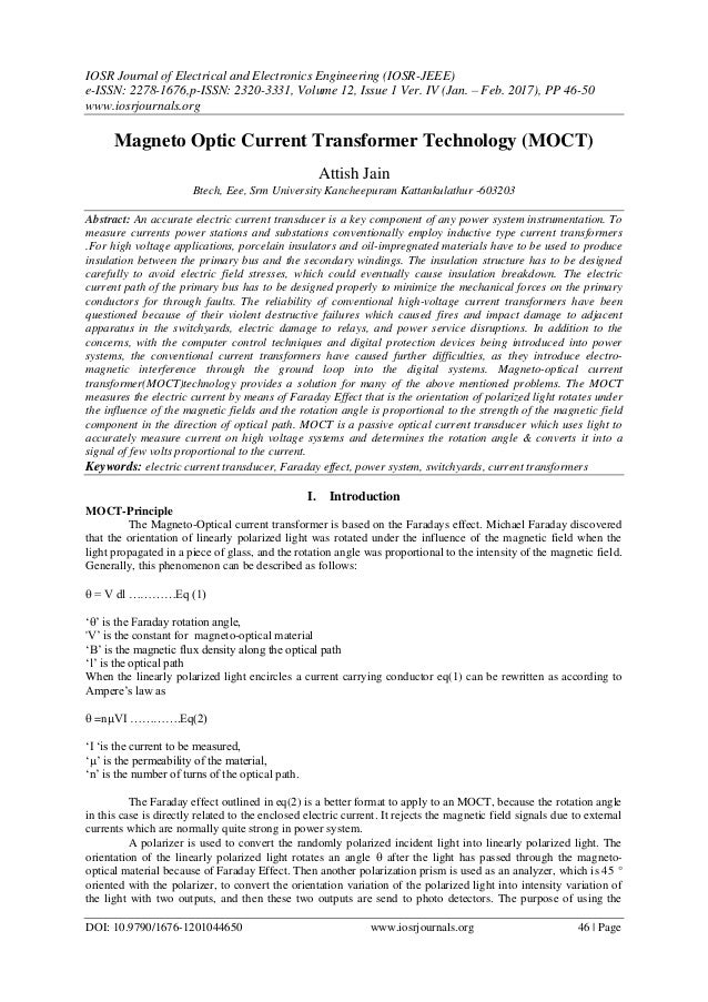 magneto-optical current transformer technology moct